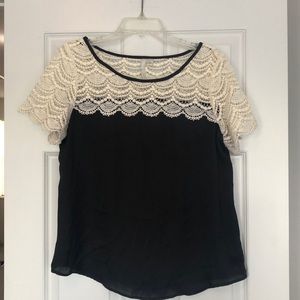 Beautiful black and cream top